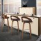 Armen Living Sonia 30" Bar Height Swivel Brown Faux Leather and Walnut Wood Bar Stool LCSOBABRWA30 - alternate 5